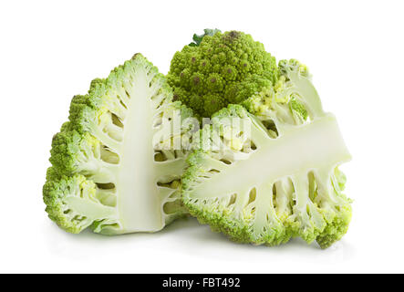 Le chou Romanesco iolsted sur fond blanc Banque D'Images