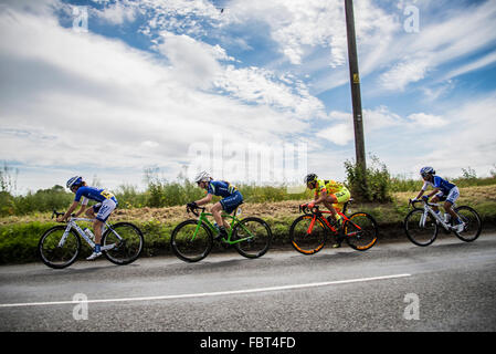 Women's Tour of Britain 2016. Passant Cottages Highbury Leiston Suffolk. Banque D'Images