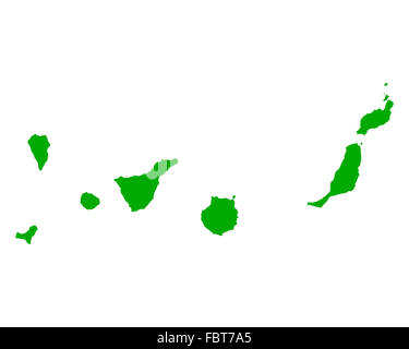 Carte des îles Canaries Banque D'Images