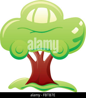 Voiture sur arbre Banque D'Images