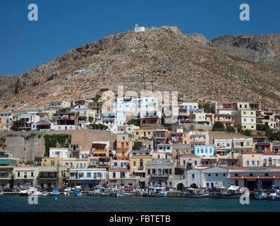 Pothia, ville portuaire de Kalymnos, Grèce Banque D'Images