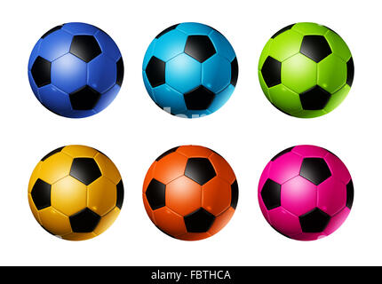 Football soccer balls couleur Banque D'Images