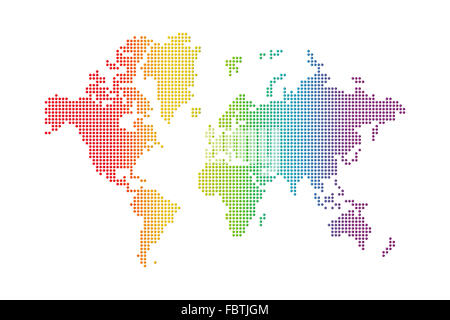 Carte du monde arc-en-ciel Banque D'Images