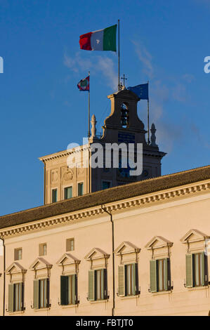 ROME, ITALIE - 30 décembre 2014 : de l'architecture du Quirinal à Rome, avec sa tourelle Banque D'Images