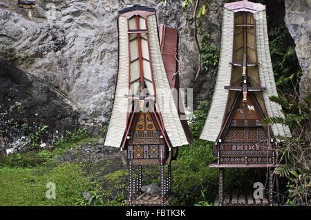 Tombeau funéraire traditionnel Toraja en Sulawasi Banque D'Images