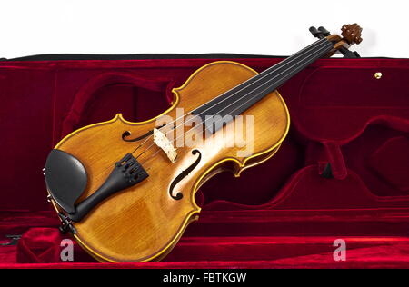 En cas de violon en bois italien fort Banque D'Images
