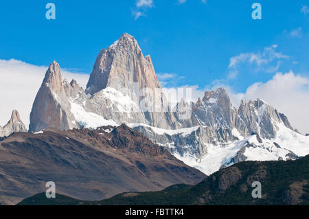 La montagne Fitz Roy et Laguna de los Tres, Patagonie, Argentine Banque D'Images