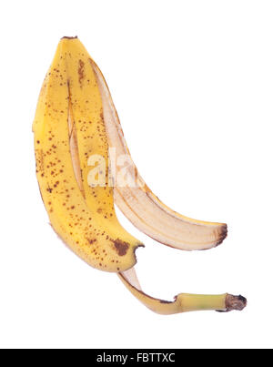 Pelure de banane isolé sur fond blanc Banque D'Images