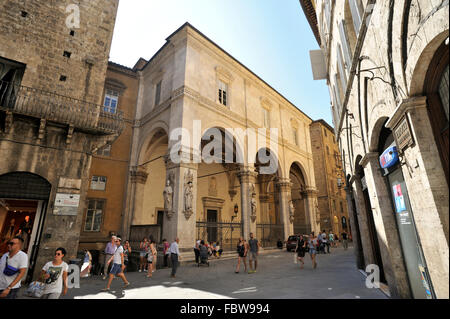 Loggia dei Mercanti, via di Città, Sienne, Toscane, Italie Banque D'Images