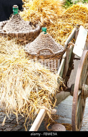 Panier en bois d'automne Banque D'Images