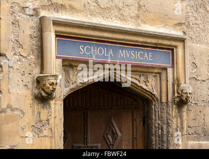 Entrée de l'École de musique de Bibliothèque Bodeian Banque D'Images