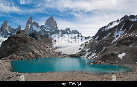 La montagne Fitz Roy et Laguna de los Tres, Patagonie, Argentine Banque D'Images