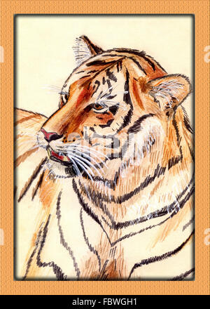 Peinture de tiger Banque D'Images