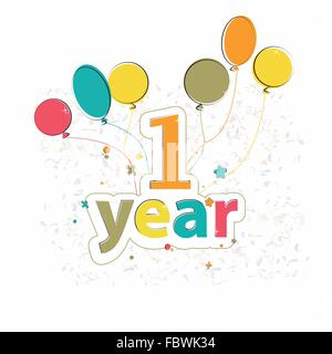 Joyeux anniversaire Phase avec des ballons Illustration de Vecteur