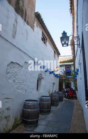 Allée couverte et terrasse de restaurant. Cordoue, Espagne. Banque D'Images