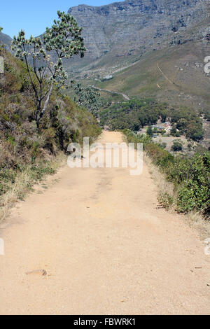 Chemin de randonnée sur la table Mountain, Afrique du Sud Banque D'Images