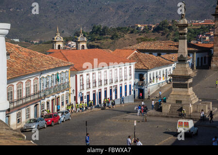 La place Tiradentes, Ouro Preto, Minas Gerais, Brésil Banque D'Images