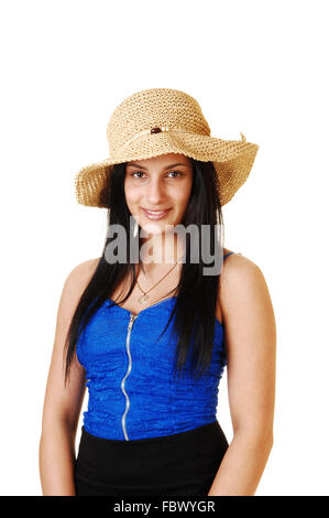 Fille en chapeau de paille.