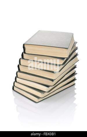 Pile de vieux livres isolated on white Banque D'Images