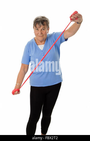 Avec l'Étirement de la bande en caoutchouc Banque D'Images