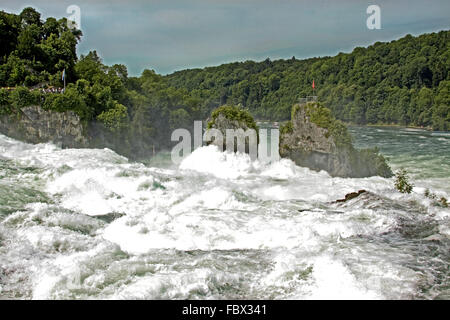 Les roches de la chutes du Rhin Schaffhausen Banque D'Images