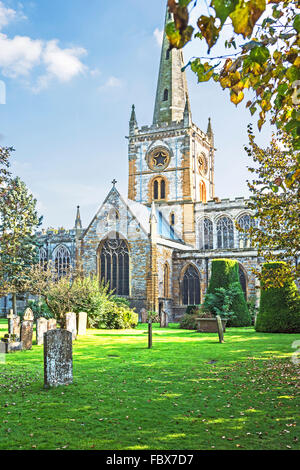 Sainte Trinité, Stratford-upon-Avon, lieu de sépulture de William Shakespeare et d'Anne Hathaway Banque D'Images