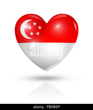 L'amour, l'icône du drapeau coeur de Singapour Banque D'Images