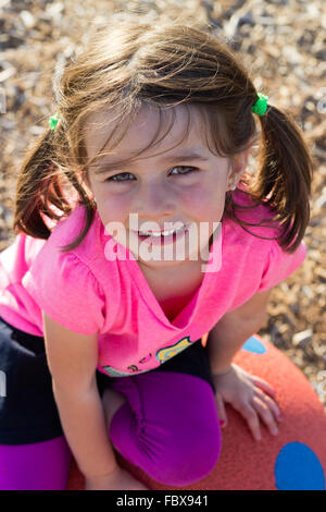 Cute little Girl with pigtails Banque D'Images