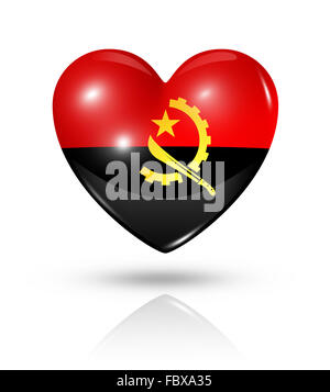 L'amour l'Angola, l'icône du drapeau coeur Banque D'Images