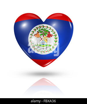 L'amour, l'icône du drapeau coeur Belize Banque D'Images