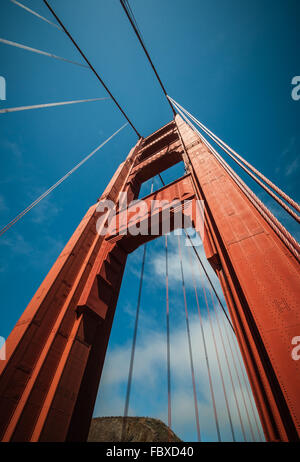 San Francisco Golden Gate Bridge Pilier Banque D'Images