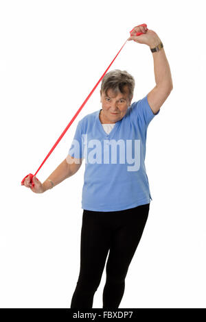 Senior woman stretching Banque D'Images