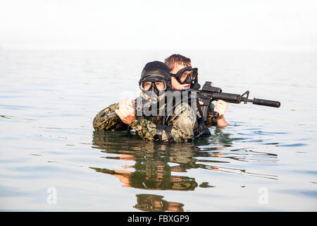 Plongeurs de Navy SEAL Banque D'Images