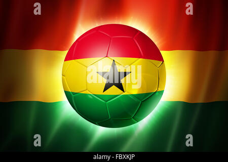 Football Soccer ball avec drapeau Ghana Banque D'Images