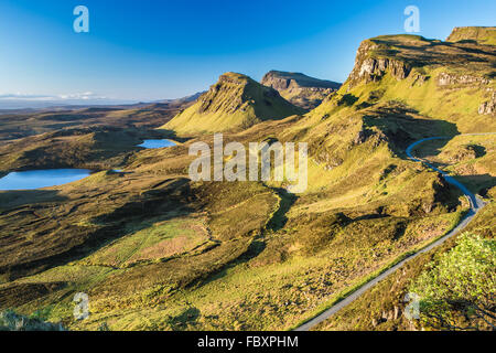 Lever du soleil à Quiraing, île de Skye, Écosse Banque D'Images