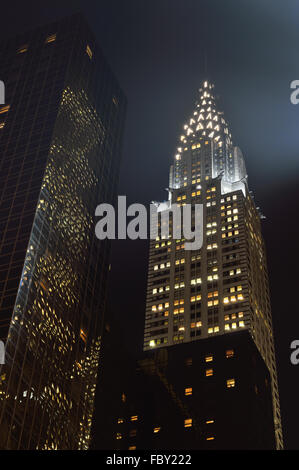 Chrysler Building de nuit. Banque D'Images