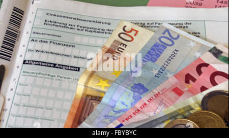 formulaire fiscal allemand Banque D'Images