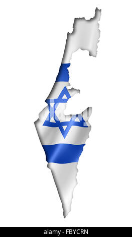 Carte drapeau israélien Banque D'Images