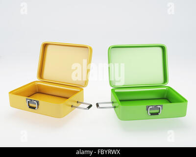 Valise de voyage. Vacances à la plage. blanc isolé Banque D'Images