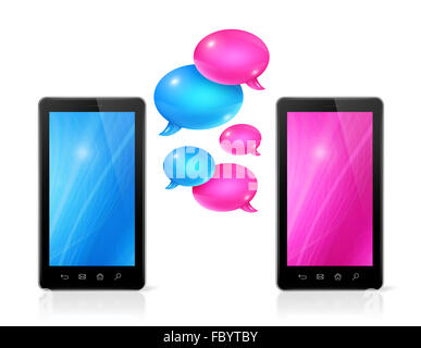 Les bulles et les téléphones mobiles Banque D'Images