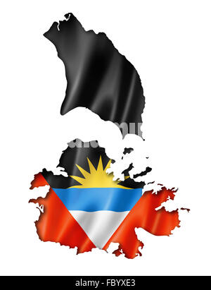 Carte Drapeau Antigua-et-Barbuda Banque D'Images