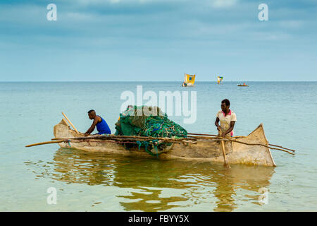 Port de pêche de Ifaty, près de Tuléar, Madagascar Banque D'Images