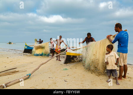 Port de pêche de Ifaty, près de Tuléar, Madagascar Banque D'Images