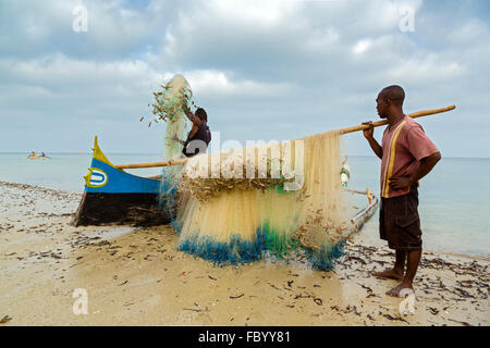 Port de pêche de Ifaty, près de Tuléar, Madagascar Banque D'Images