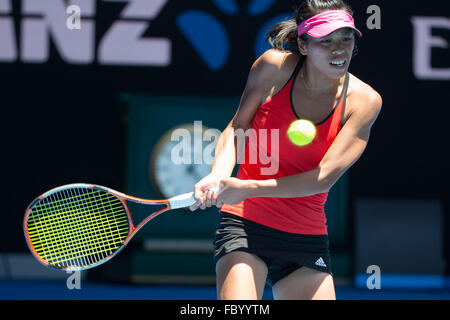 Melbourne, Australie. 20 Jan, 2016. Su-Wei Hsieh de Taipei en action dans un 2ème match contre Serena Williams des Etats-Unis d'Amérique sur la troisième journée de l'Australian Open 2016 Tournoi de tennis du Grand Chelem à Melbourne Park, Melbourne, Australie. Bas Sydney/Cal Sport Media/Alamy Live News Banque D'Images