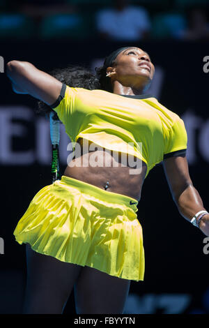 Melbourne, Australie. 20 Jan, 2016. Serena Williams des Etats-Unis d'Amérique en action dans un 2ème tour Su-Wei Hsieh de match contre Taipei le jour 3 de l'Australian Open 2016 Tournoi de tennis du Grand Chelem à Melbourne Park, Melbourne, Australie. Bas Sydney/Cal Sport Media/Alamy Live News Banque D'Images