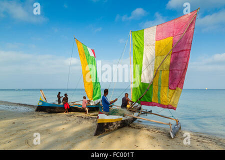 Port de pêche de Ifaty, près de Tuléar, Madagascar Banque D'Images