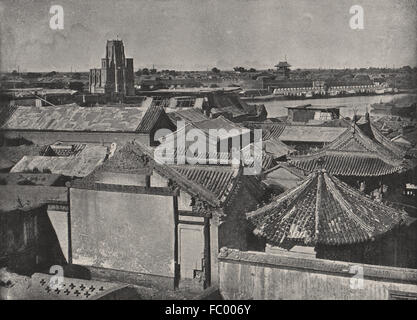 TIEN-TSIN. Vue générale, montrant les ruines de la cathédrale. La Chine, l'ancien 1895 Banque D'Images