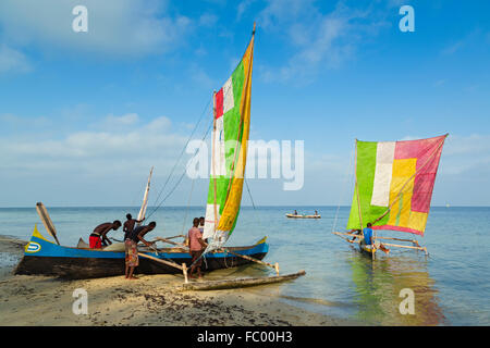 Port de pêche de Ifaty, près de Tuléar, Madagascar Banque D'Images