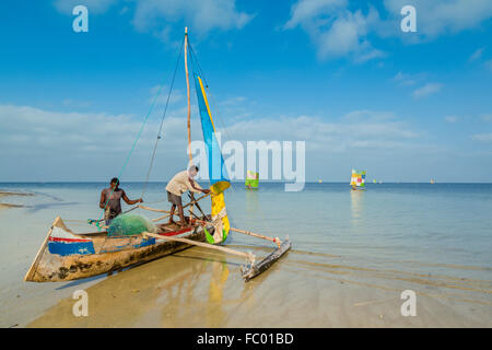 Port de pêche de Ifaty, près de Tuléar, Madagascar Banque D'Images
